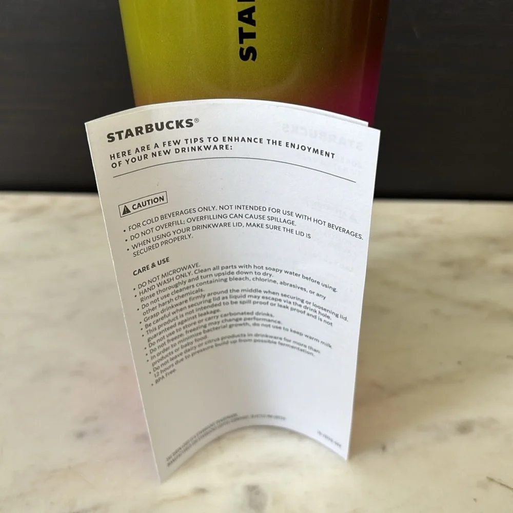 Starbucks 2023 Summer Collection Gradient Venti 24oz. Cold Cup Tumblr